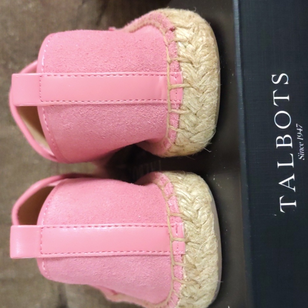 Talbot Suade Desert Rose with leather toe cap, slip on espadrilles Size 8.5 - Picture 3 of 6